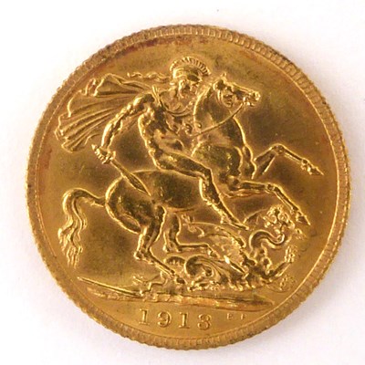 Lot 794 - A George V full sovereign 1913, George and...