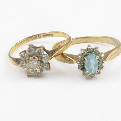Lot 1011 - Two 9ct gold dress rings, comprising one with...