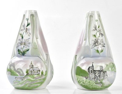 Lot 234 - A pair of Arts & Crafts style vases, each...