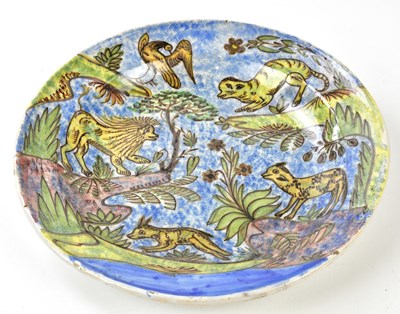 Lot 236 - A 19th century tin glazed bowl, polychrome...