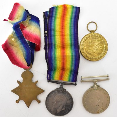 Lot 402 - A WWI Defence Medal and 1914-15 Star awarded...