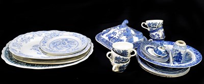 Lot 587 - A quantity of blue and white ceramics