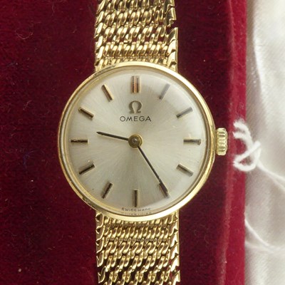 Lot 1304 - OMEGA; a ladies' 9ct gold wristwatch, the...