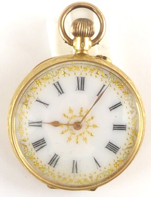 Lot 1281 - A vintage ladies' 18ct gold small open face...