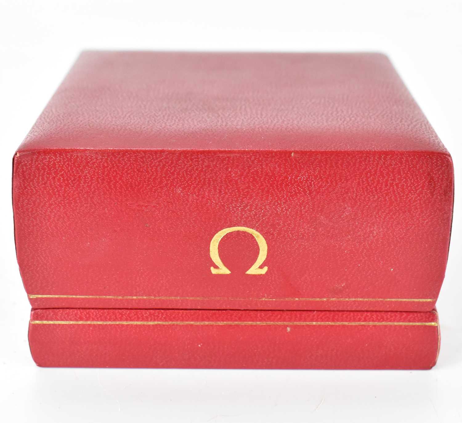 Lot 1337 - A red Omega watch box.