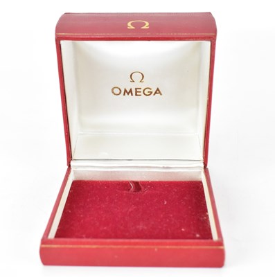 Lot 1337 - A red Omega watch box.