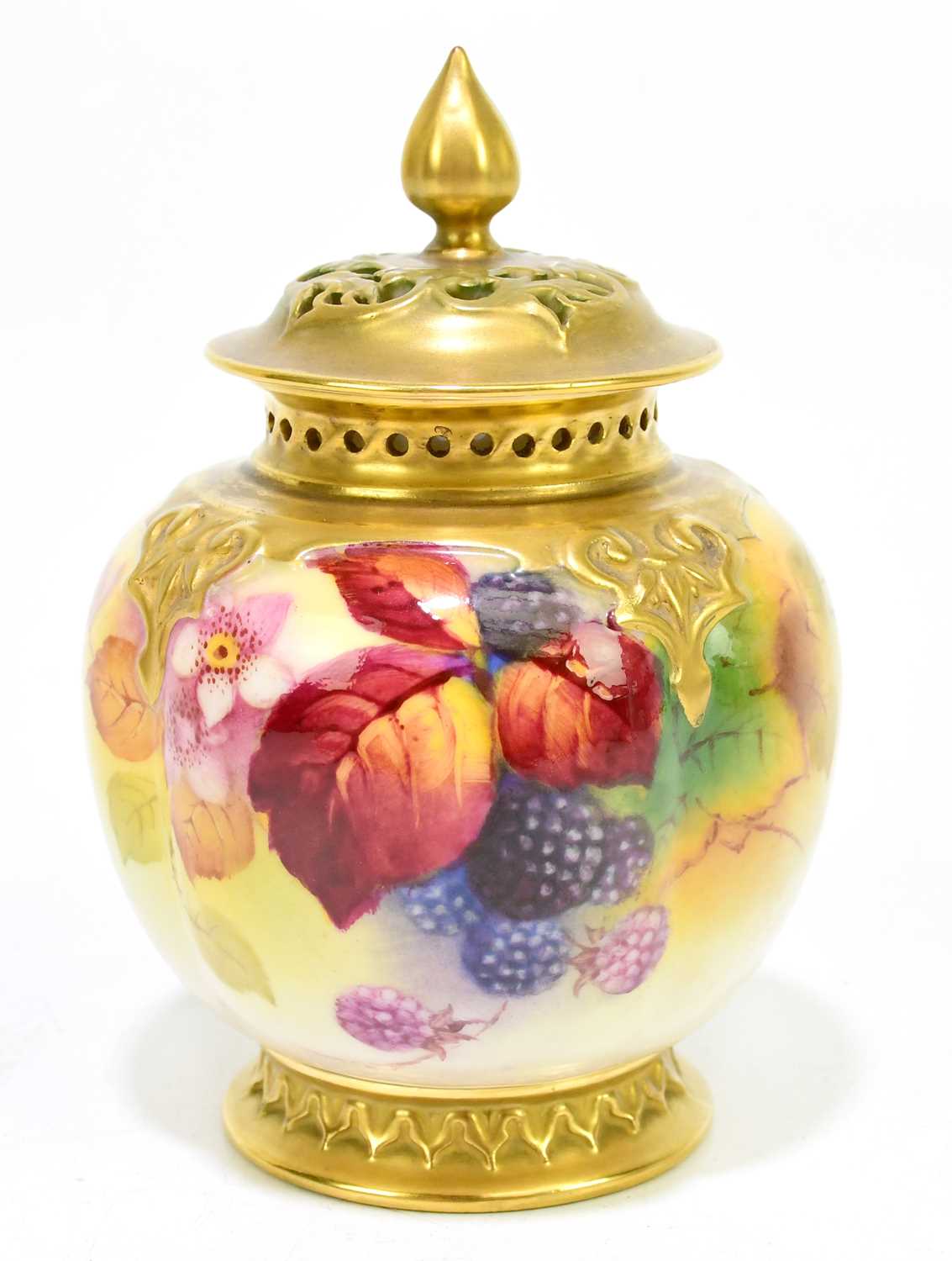 Lot 1368 - K BLAKE FOR ROYAL WORCESTER; a hand painted...