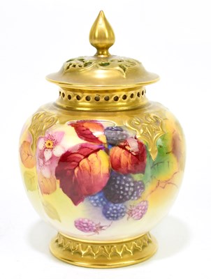 Lot 1368 - K BLAKE FOR ROYAL WORCESTER; a hand painted...