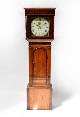 Lot 111 - A 19th century thirty-hour oak longcase clock,...