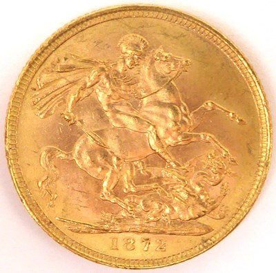 Lot 788 - A Victorian full sovereign 1872, George and...