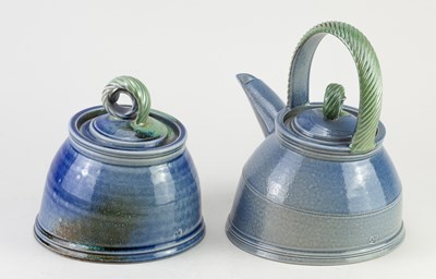 Lot 434 - JANE HAMLYN (born 1940); a salt glazed teapot,...