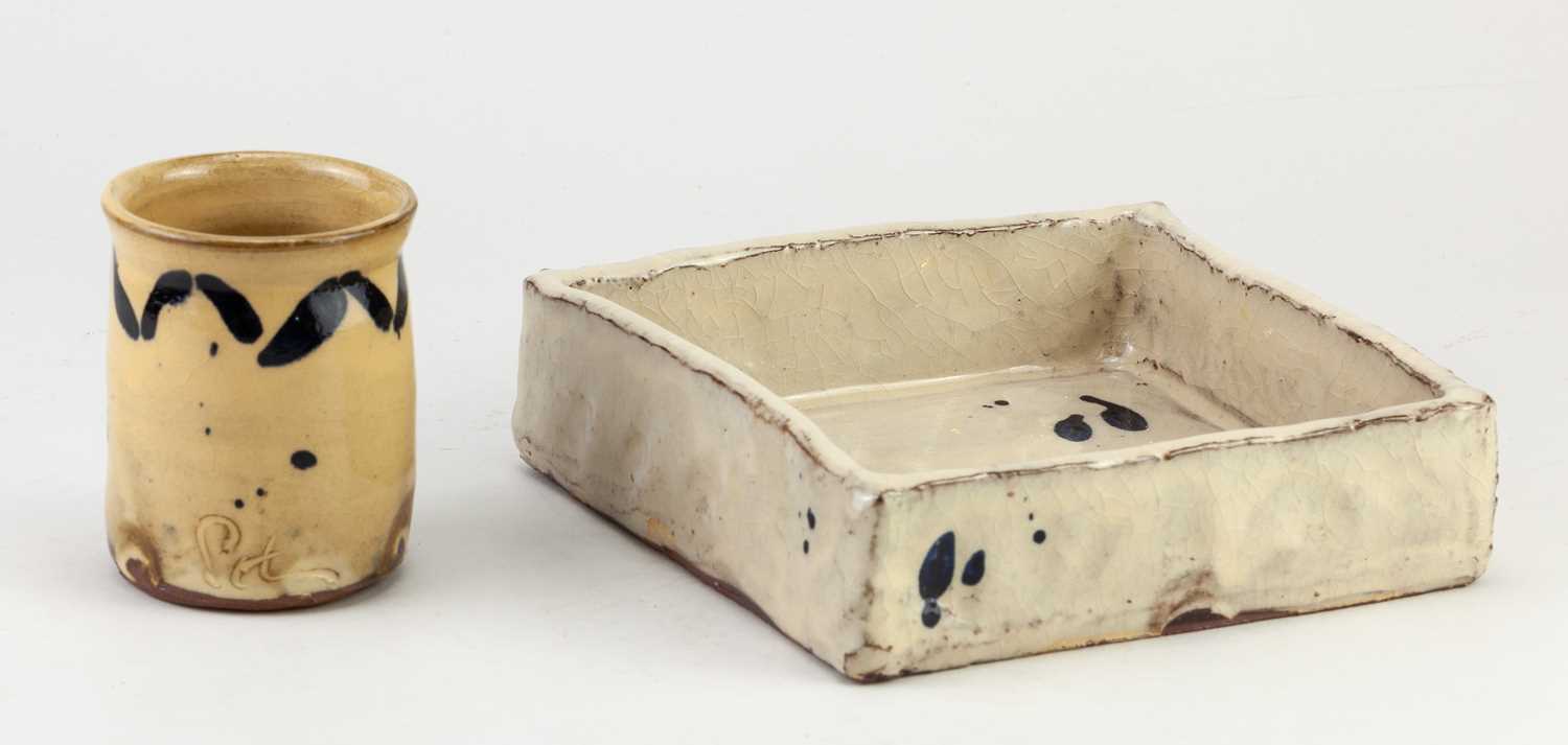 Lot 461 - JOHANNES PETERS; a square slipware slab dish...