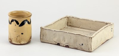 Lot 461 - JOHANNES PETERS; a square slipware slab dish...