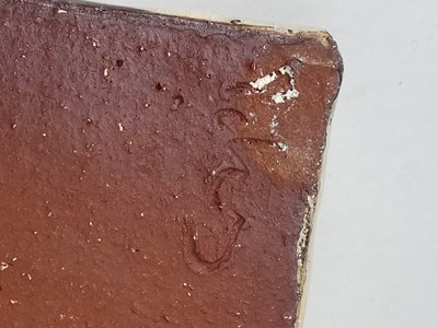 Lot 461 - JOHANNES PETERS; a square slipware slab dish...