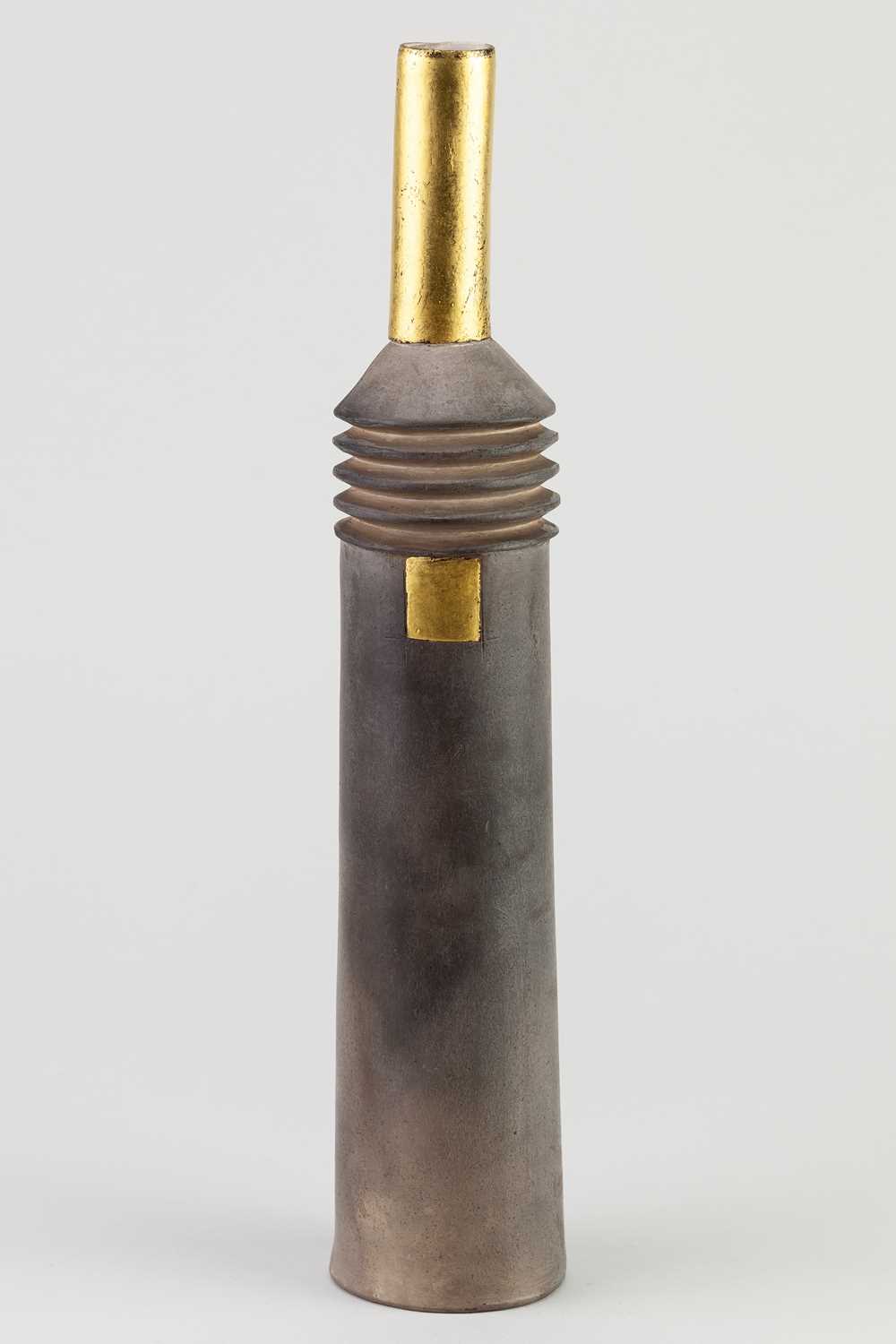 Lot 496 - JOY BOSWORTH; a slender raku bottle with