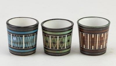 Lot 803 - Ambleside Pottery; a trio of tin glazed...