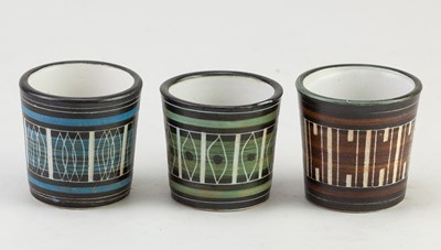 Lot 803 - Ambleside Pottery; a trio of tin glazed...