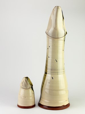 Lot 677 - RICHARD PHETHEAN (born 1953); a tall slipware...