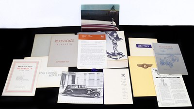 Lot 881 - ROLLS ROYCE & BENTLEY; a group of ephemera...