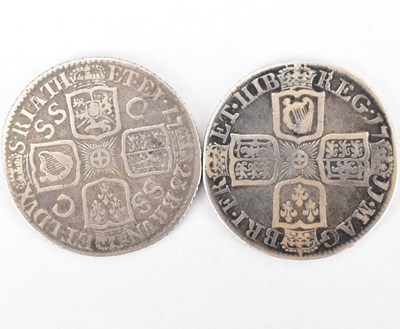 Lot 815 - Two silver shillings comprising Anne 1711,...