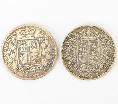 Lot 814 - Two Victorian half crowns, comprising 1883 and...