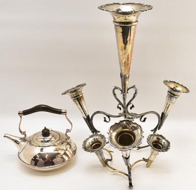 Lot 708 - A 19th century silver plated seven-branch...