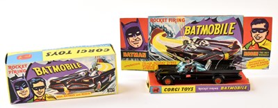 Lot 39 - CORGI; a boxed model 267 Batmobile with Batman...