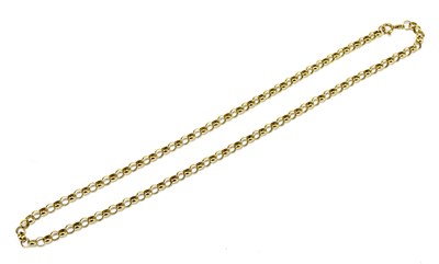 Lot 1347 - A 9ct yellow gold belcher chain, length approx....
