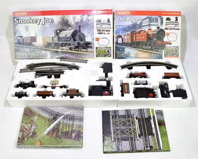 Lot 175 - HORNBY; two boxed electric train sets, Smokey...