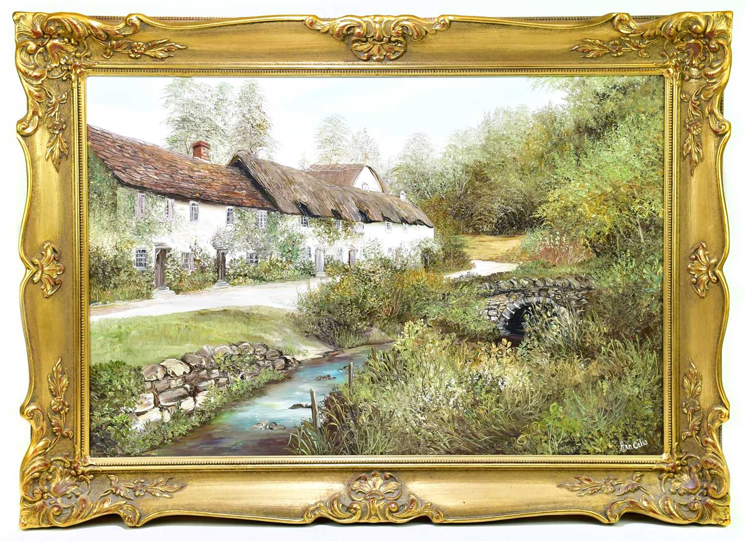 Lot 768 - ANN CELIA FREEMAN; oil on canvas, thatched...