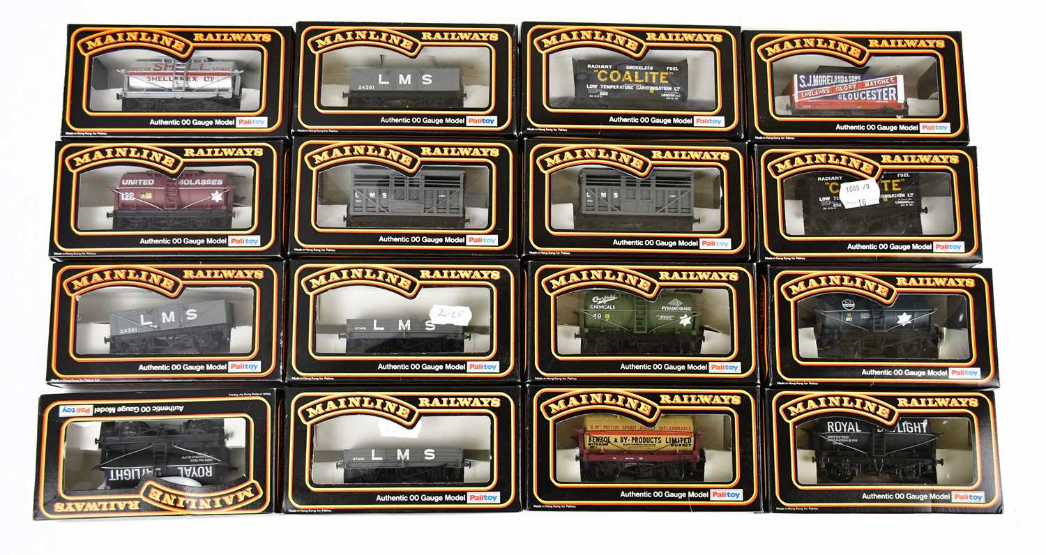 Lot 164 - MAINLINE; sixteen boxed OO gauge wagons, to...