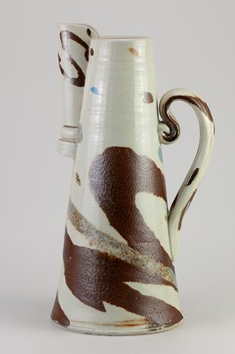 Lot 419 - JACK DOHERTY (born 1948); a tall porcelain jug...