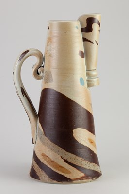 Lot 419 - JACK DOHERTY (born 1948); a tall porcelain jug...