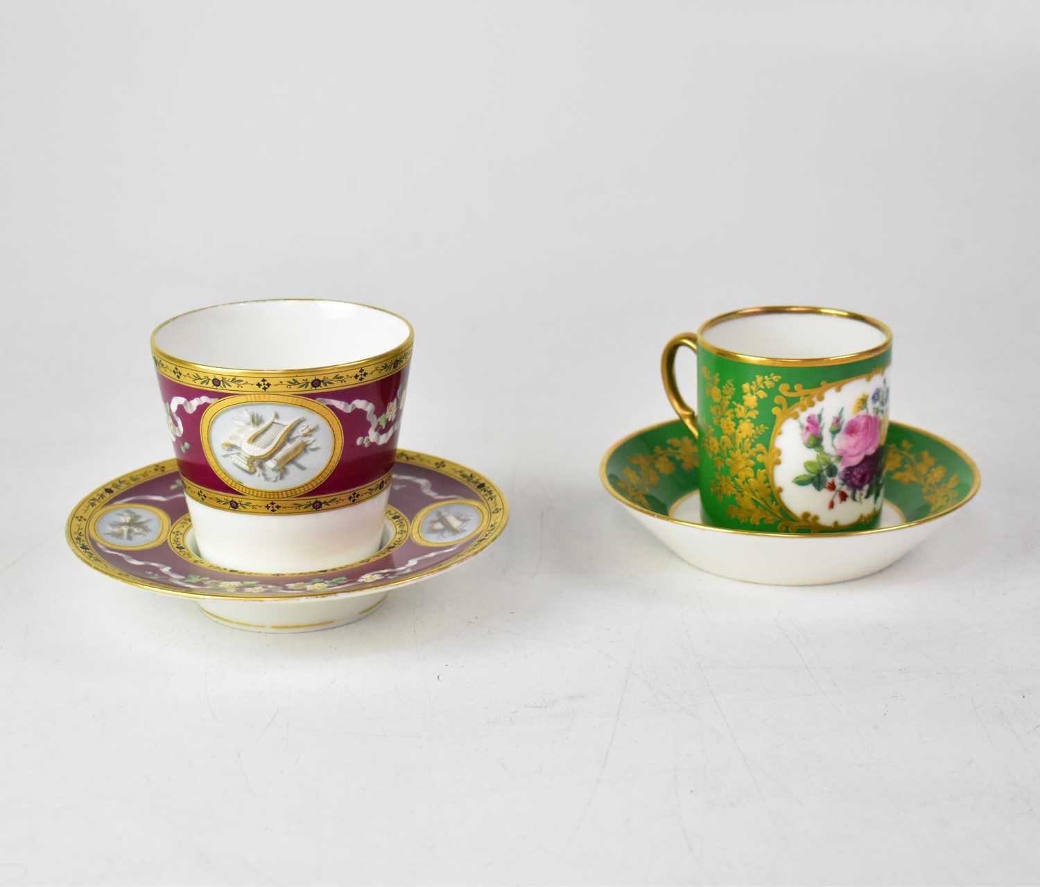 Lot 241 - A Paris Feuillet porcelain cabinet cup and...