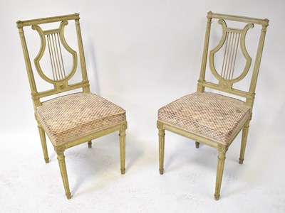 Lot 19 - Four early 20th century painted French dining...