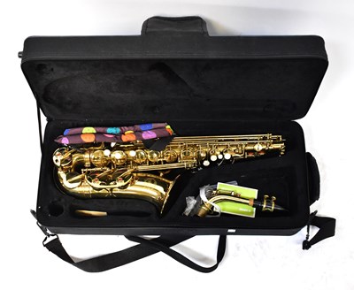 Lot 566 - ARTEMIS; a cased brass alto saxophone.