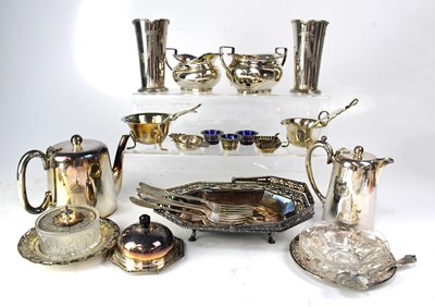 Lot 715 - A group of silver plate including flatware,...