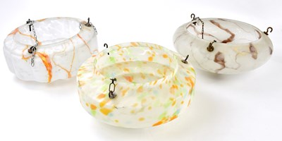 Lot 2345 - Three mid-20th century plafonnier glass...