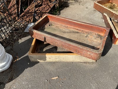 Lot 2378 - Two stoneware garden troughs, width 104cm,...