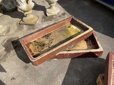 Lot 2379 - Two stoneware garden troughs, width of largest...