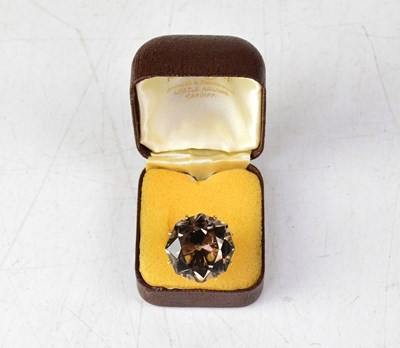Lot 966 - A 9ct yellow gold and large smoky quartz claw...