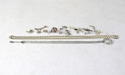 Lot 1227 - A quantity of silver and white metal jewellery...