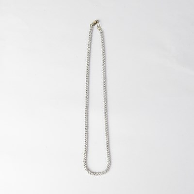 Lot 1163 - A white metal and diamond set necklace, length...