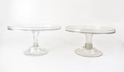 Lot 304 - A near pair of Victorian clear glass comports,...