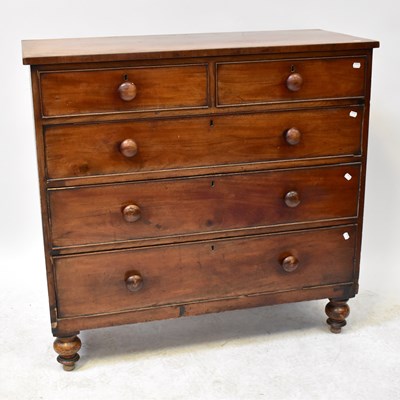 Lot 33 - A Victorian mahogany chest of two short and...