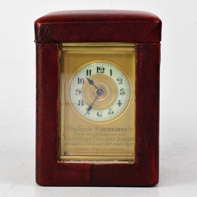 Lot 110 - A late 19th century leather cased brass...