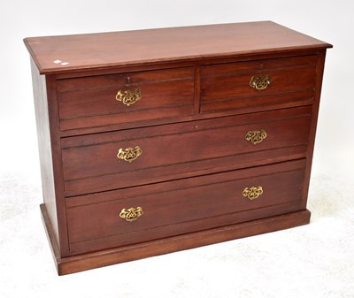 Lot 32 - An Edwardian chest of two short and two long...