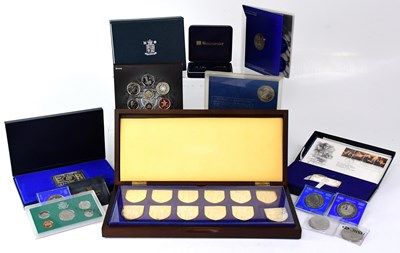 Lot 836 - DANBURY MINT; a cased set of twelve proof...