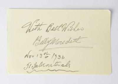 Lot 533 - BILLY MEREDITH; a cut page from an autograph...