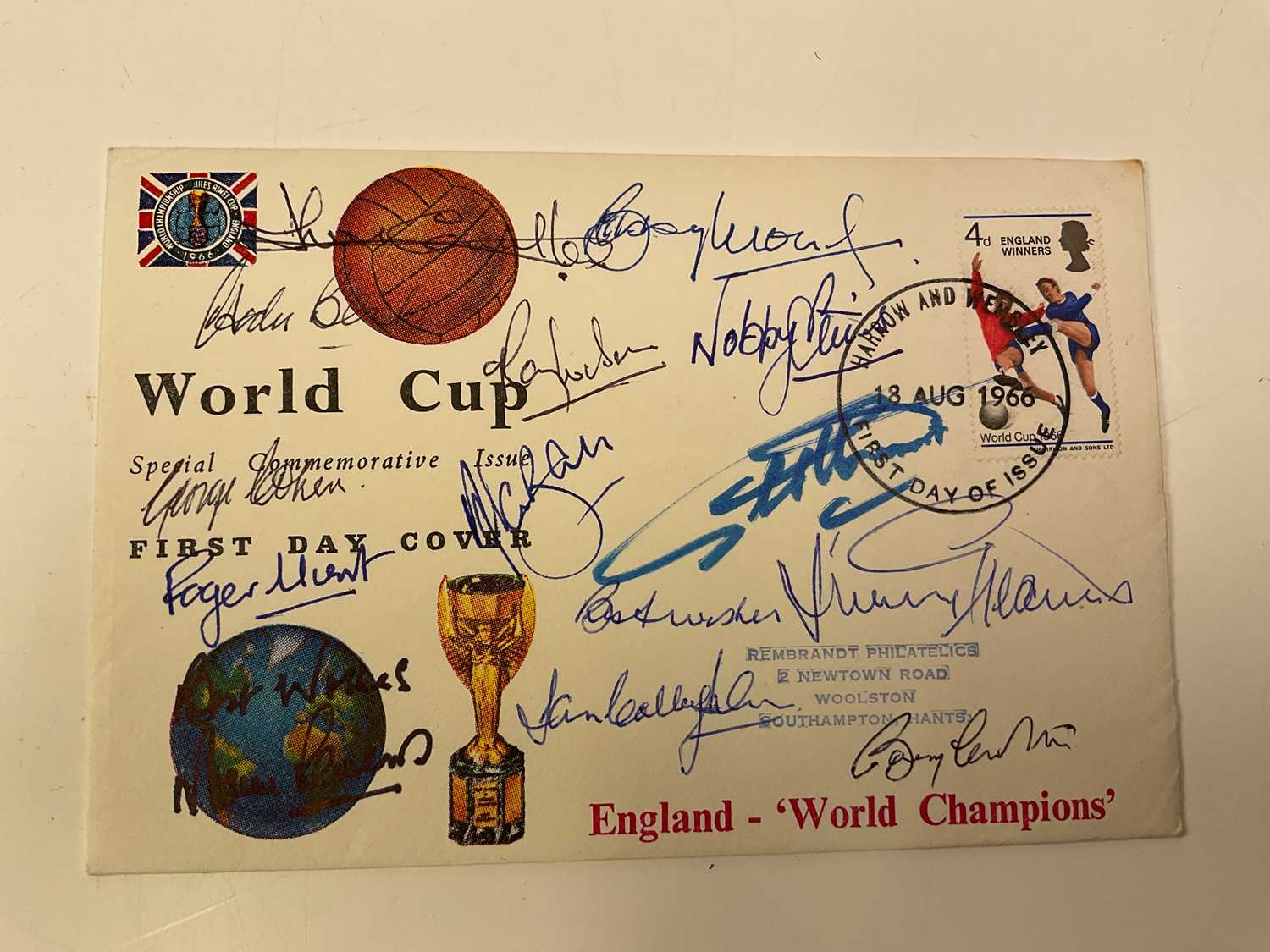 Lot 2340 ENGLAND WORLD CUP WINNERS 1966; a first day